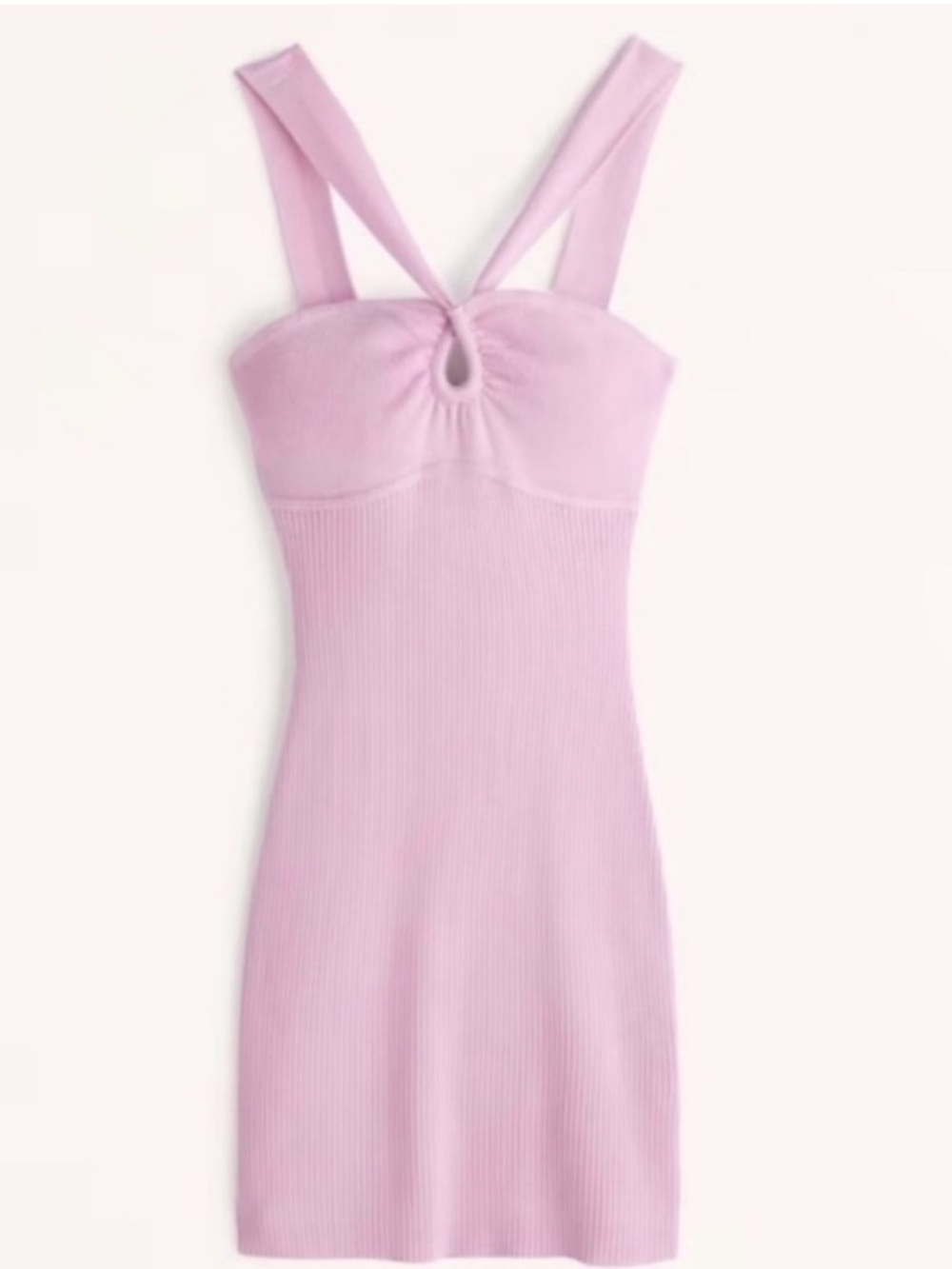 Abercrombie NWT Criss-Cross Halter Strap Knit Mini Dress Lilac Size Small